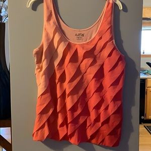 XL ruffled pink ombré tank